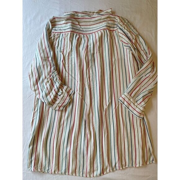 Anthropologie Striped Long Sleeve Dress - Cream and Red - Picture 2 of 10